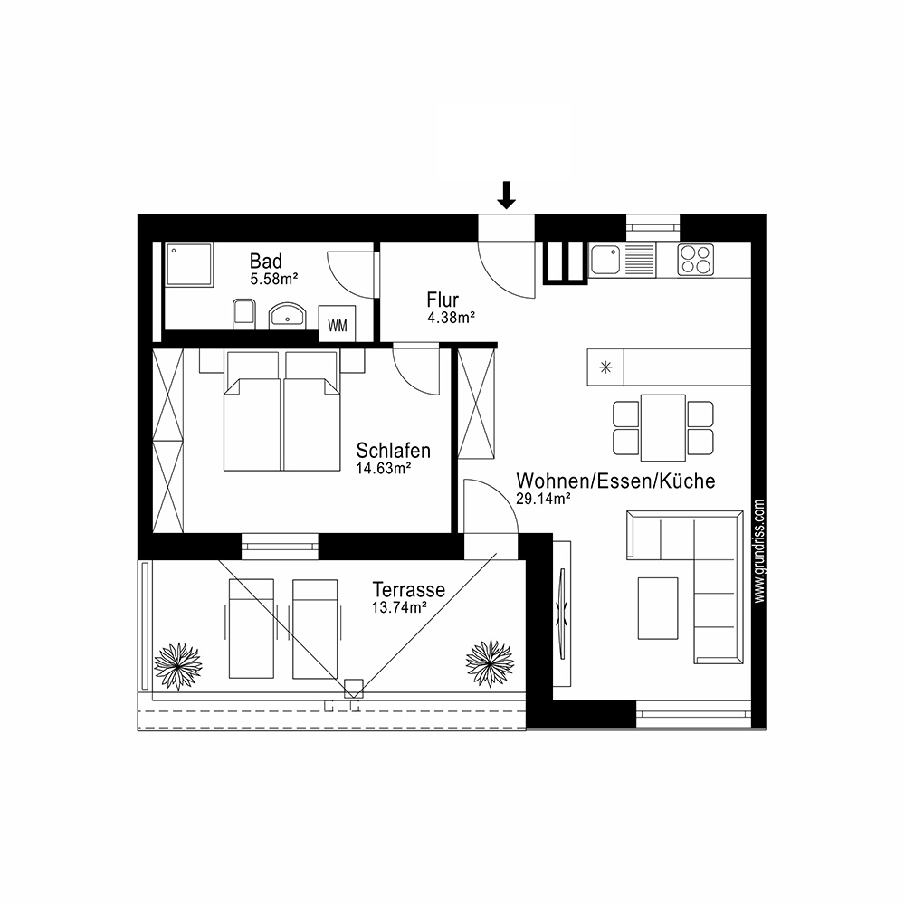 Grundriss Wohnung 2