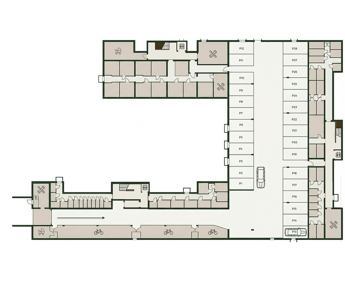 Grundriss Tiefgarage